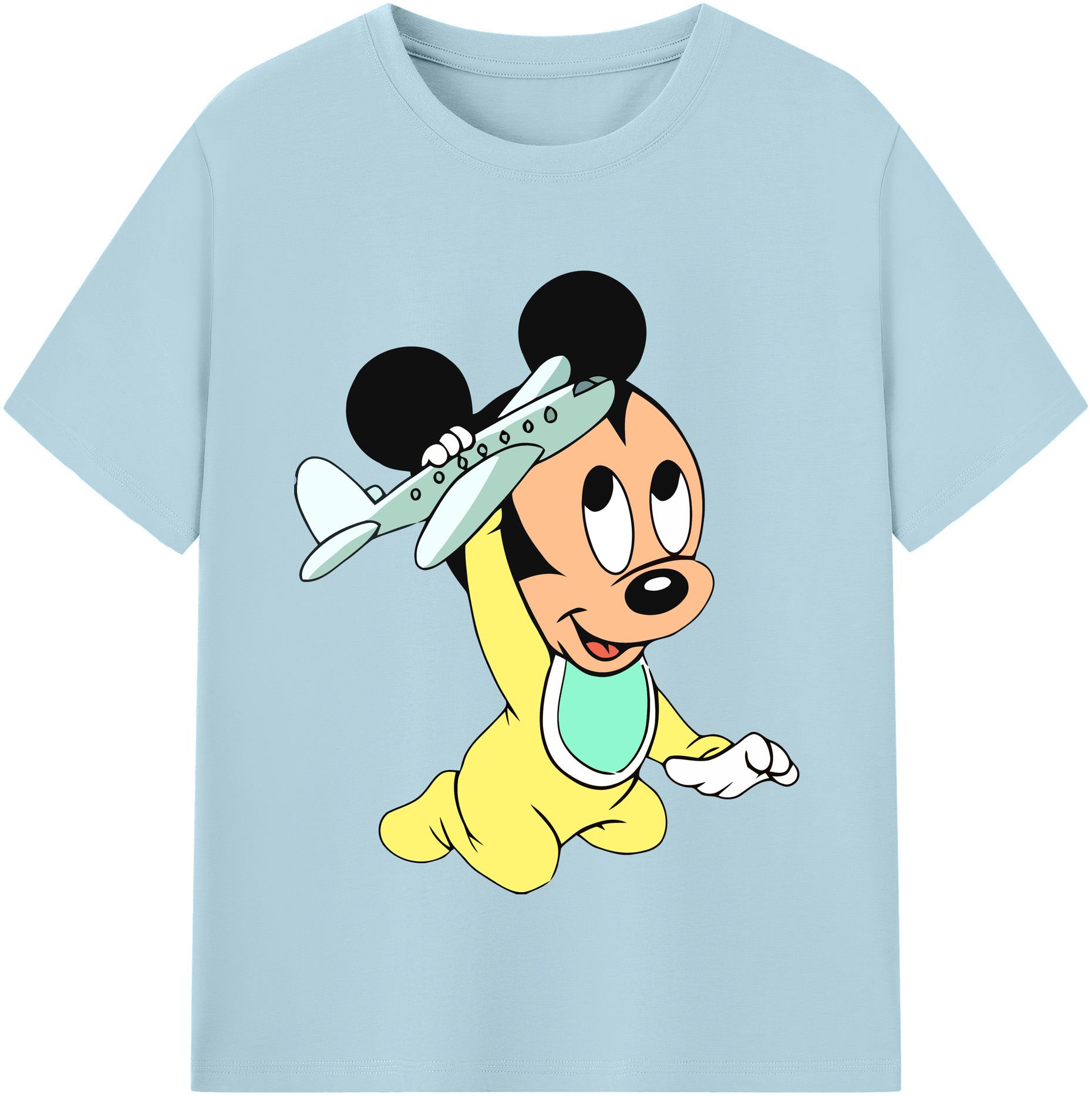 （画像用） ミッキーマウス Mickey Mouse 綿100％半袖Tシャツ（フロントプリント）